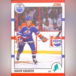 1990 Adam Graves Edmonton Oilers Hockey Card (Score #163)